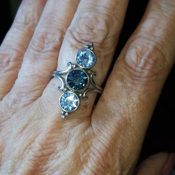 14k STERLING TOPAZ RING - Picture 2 of 5